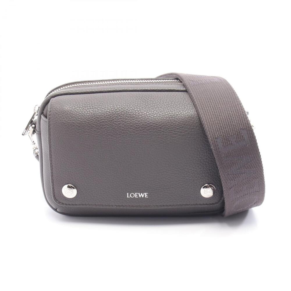 Loewe Pele Messenger Bag Shoulder Leather Gray